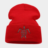 Turtle Embroidery Knitted Hat Outdoor Warm Beanie_Cwah2091