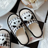 NEW CUTE PANDA LINEN SLIPPERS FOR WOMEN AT HOME_CWMM2957