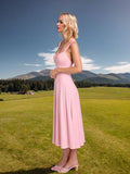 V-Neck, Form-Fitting And Sweet Long Dress