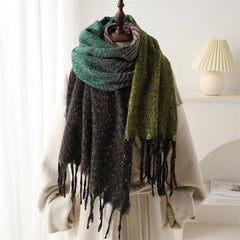 GEOMETRIC COLORBLOCK GRADIENT SCARF WITH TASSEL_CWASC2746
