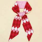 FLORAL LETTER SCARF HAIR TIE BAG RIBBON_CWASC0096
