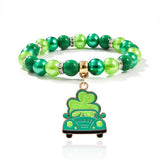 ST PATRICKS DAY IMITATION PEARL ACRYLIC BRACELET_CWMM3508