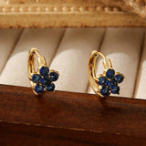 STAINLESS STEEL FLOWER EARRINGS WITH ZIRCON_CWMM3609