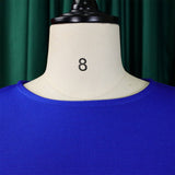 PLEATED ROUND NECK ELEGANT HIP HUGGING TIGHT DRESS_CWDMD3701