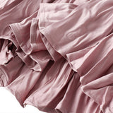 RUCHED PLEATED A LINE MIDI SKIRT_CWBMS0384