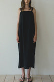 Tencel Linen Skirt Loose Square Neck Dress