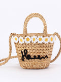 Versatile Daisy Flower Hand Woven Shoulder Bag_Cwab2114