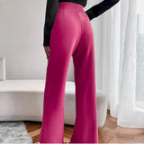 Solid Color Thick Drop High-Waisted Pants