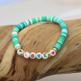 COLORFUL POLYMER CLAY LETTER BEADED BRACELET_CWMM3570