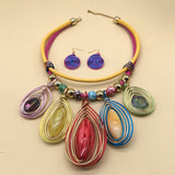 EXAGGERATED HAND WOVEN RESIN NECKLACE SET_CWMM4920