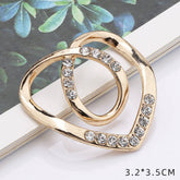 HEART SHAPED METAL PEARL INLAID SCARF RING_CWMM2115