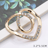 HEART SHAPED METAL PEARL INLAID SCARF RING_CWMM2115