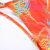 SEXY PRINTED BIKINI SET BACKLESS TIE SIDE SWIMSUIT_CWMW0242