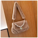FLUFFY PEARL CHAIN SHOULDER BAG WOMEN_CUAB00591