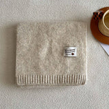 SOLID WOOL BLEND KNIT SCARF FOR WOMEN WARMTH_CWASC2284