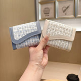 Simple Tweed Panel Trifold Wallet_Cwab06223