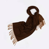 100% WOOL DOUBLE SIDED SCARF WARM UNISEX SHAWL_CWASC2306
