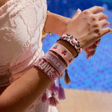 ADJUSTABLE COLORFUL CHERRY LEOPARD WOVEN BRACELET_CWAJE4711