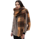 COFFEE MELANGE SCARF THICK WINTER SHAWL WRAP_CWASC0881