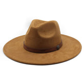 SUEDE HAT FOR MEN AND WOMEN COUPLES WIDE BRIM HAT_CWAH2506