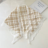 LACE TRIANGLE SCARF STRIPED HEADBAND SCARF_CWASC0841