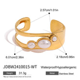 HOLLOW PEARL STONE OPEN CUFF IN STAINLESS STEEL_CWAJE4632