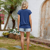 Solid Color Crew Neck Loose Short-Sleeved T-Shirt_Cwtbls1908