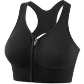 FRONT ZIPPER CUTOUT BACK SPORTS BRA_CWMU0293