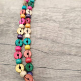 Wooden Bead Coconut Shell Pendant Necklace_Cwmm4856