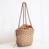 Women Hand-Woven Bucket Straw Bag_Cwab0817