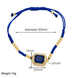 BOHEMIAN COLORED ZIRCON GEOMETRIC SQUARE BRACELET_CWAJE1041