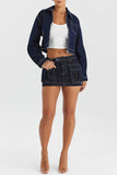 Vintage Zipper Denim Baggy All-Match Short Jacket