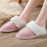 FAUX SUEDE FUZZY SLIPPERS WOMEN MEN_CWSHS0267