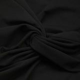 Solid-Color Knotted Round-Neck Jumpsuit