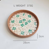 RATTAN COLORFUL SHELL CREATIVE HANDMADE FRUIT PLATE_CWMM4479