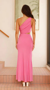 Stylish Slim Sexy Solid Color Strapless Dress