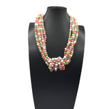BOHEMIAN MULTI LAYER WOODEN BEAD KNOT NECKLACE_CWMM4735