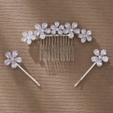 SIMPLE AND VERSATILE FLOWER BRIDAL COMB SET_CWAHA2775