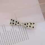 BLACK AND WHITE CHECKERBOARD RHINESTONE HAIRPIN_CWAHA4774