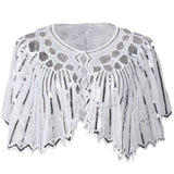 LACE SEQUIN SHAWL EVENING PARTY DRESS COVER_CWMM8954