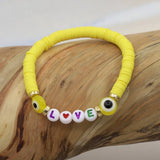 COLORFUL POLYMER CLAY LETTER BEADED BRACELET_CWMM3570