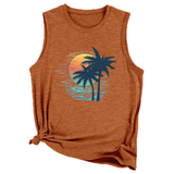 Trendy Loose Fit Coconut Tree Vest For Women