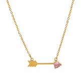 COLORFUL CREATIVE HEART PIERCING PENDANT NECKLACE_CWMM5342