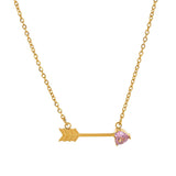 COLORFUL CREATIVE HEART PIERCING PENDANT NECKLACE_CWMM5342