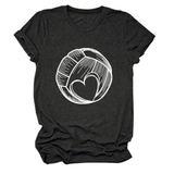 LOVE FOOTBALL T SHIRT CASUAL PLUS SIZE TOP_CWTTSL0509