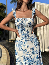 Square Neck, High Slit And Tied Back Sexy Dress