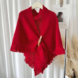 Winter Tassel Cape Scarf Shawl For Warm Layering_Cwasc0764