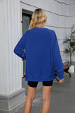 Solid-Color Round-Neck Long-Sleeved Sweatshirt