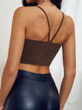 Womens Sexy Halter Crop Top With Slim Fit