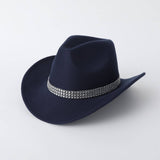 SOLID COLOR WESTERN FELT COWBOY FEDORA HAT_CWAH3629